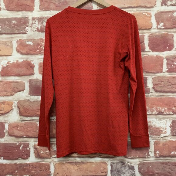 Ziya Athletic Top Shirt Women's Large Red Eyelet Mesh Workout Athleisure Gym Tee - Picture 4 of 9